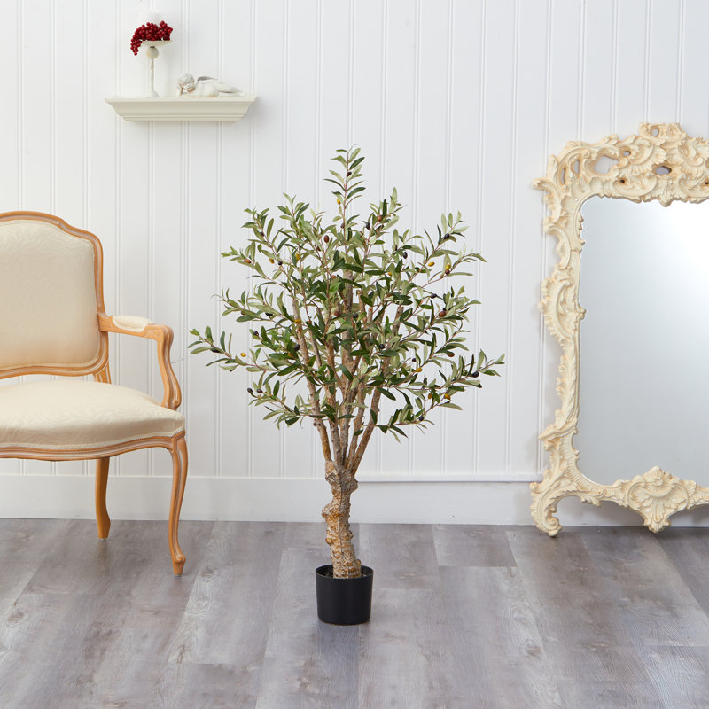 Faux Olive Tree Tree in Pot, 42" H x 18" W x 18" D