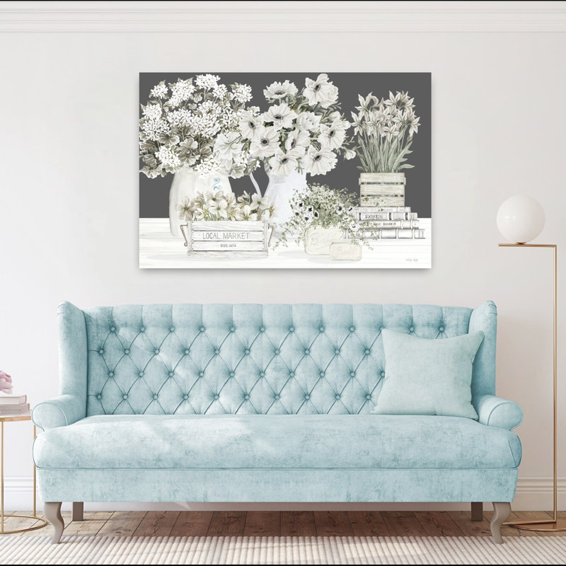 Collection de Cindy I, art floral contemporain, H 40 po x l 60 po