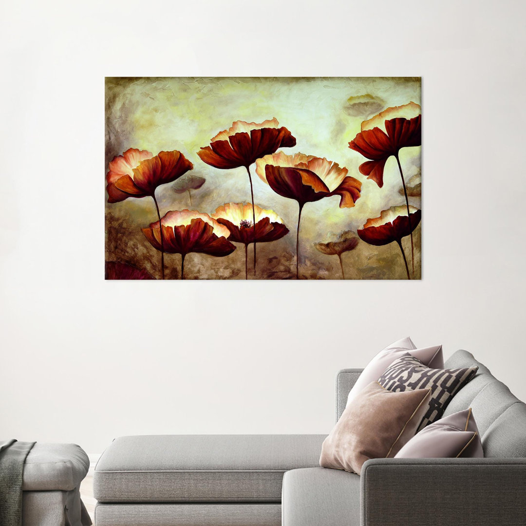 Stylish Botanical Art Print on Canvas - Trendy Abstract Flower Painting Perfect as Christmas Gift or Home Decor Art