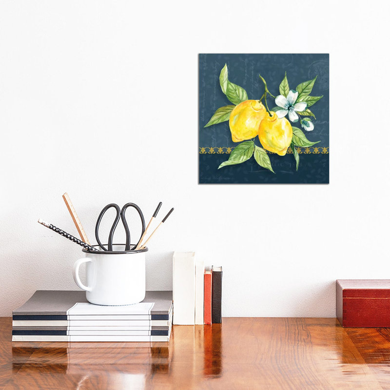 Blue Lemon Squeeze II by Carol Robinson - Print on Canvas, 30.48 cm H x 30.48 cm W, Wrapped Canvas