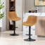 Swivel Upholstered Adjustable Height Counter Stool with Metal Frame-1871631288-1871631299