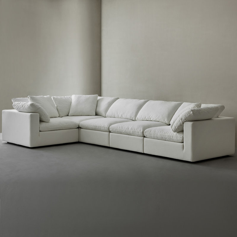 Canapé modulaire en L 5 places, Beige