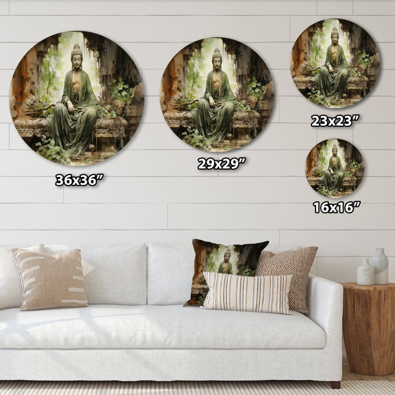 Taryne - Paysages d'art rond en métal, H 16 po x l 16 po