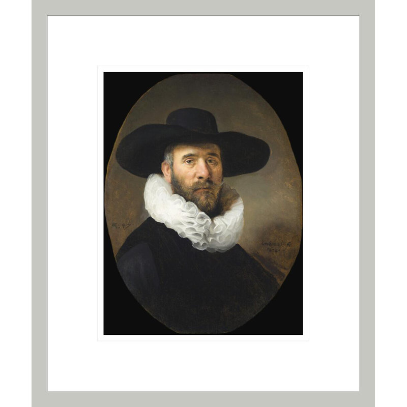 Portrait de Dirck Jansz Pesser par Rembrandt van Rijn - Estampe numérique encadrée, 16.31" H x 13.75" W