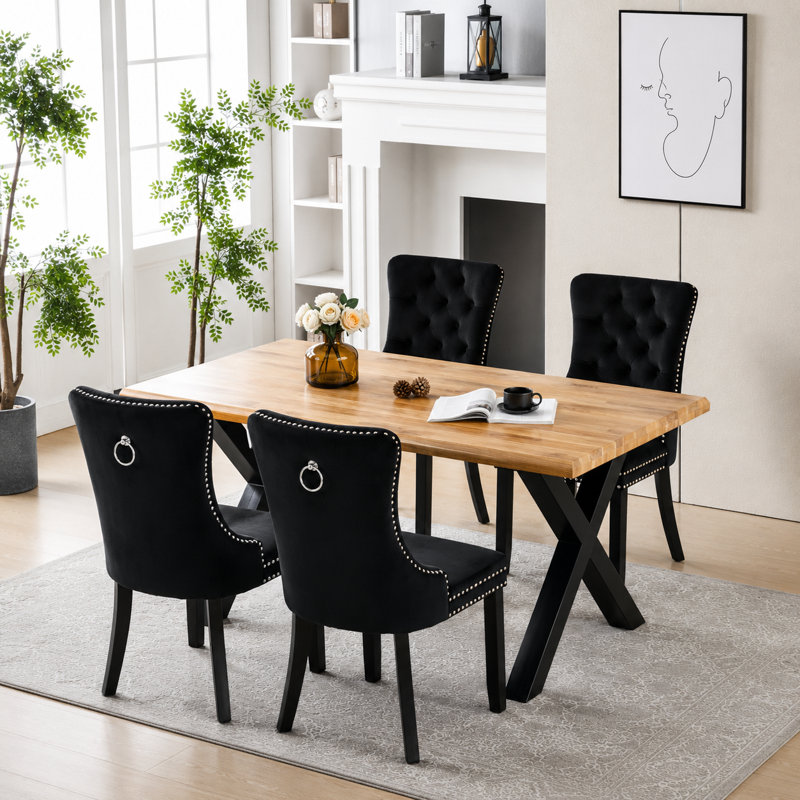 Pine Metal Base Dining Table