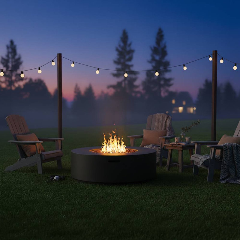 Outdoor Propane Fire Pit (Black)