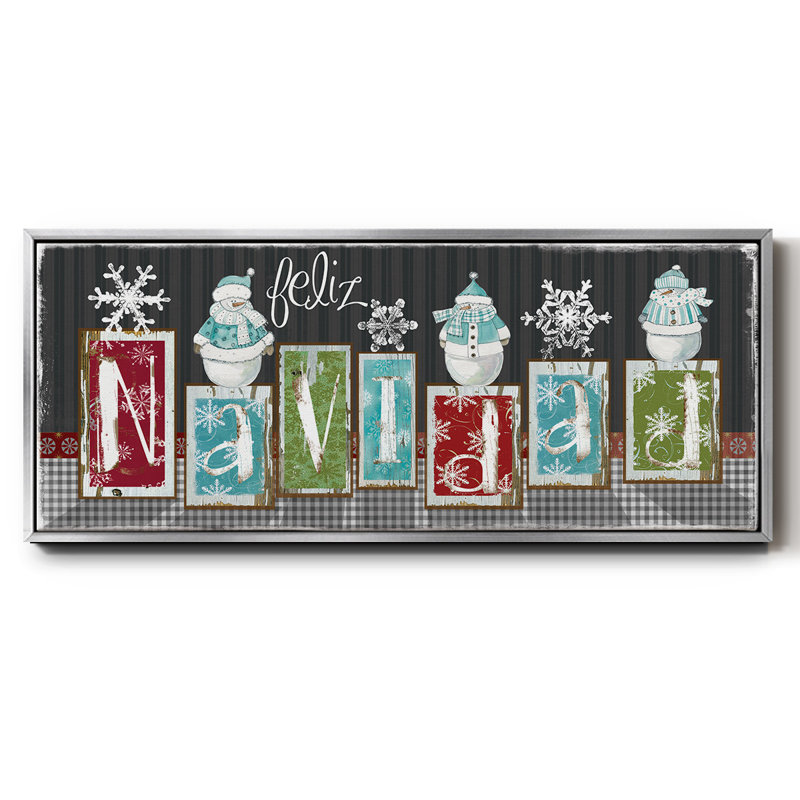 Blocs Navidad - toile encadrée, H 20 po x l 50 po