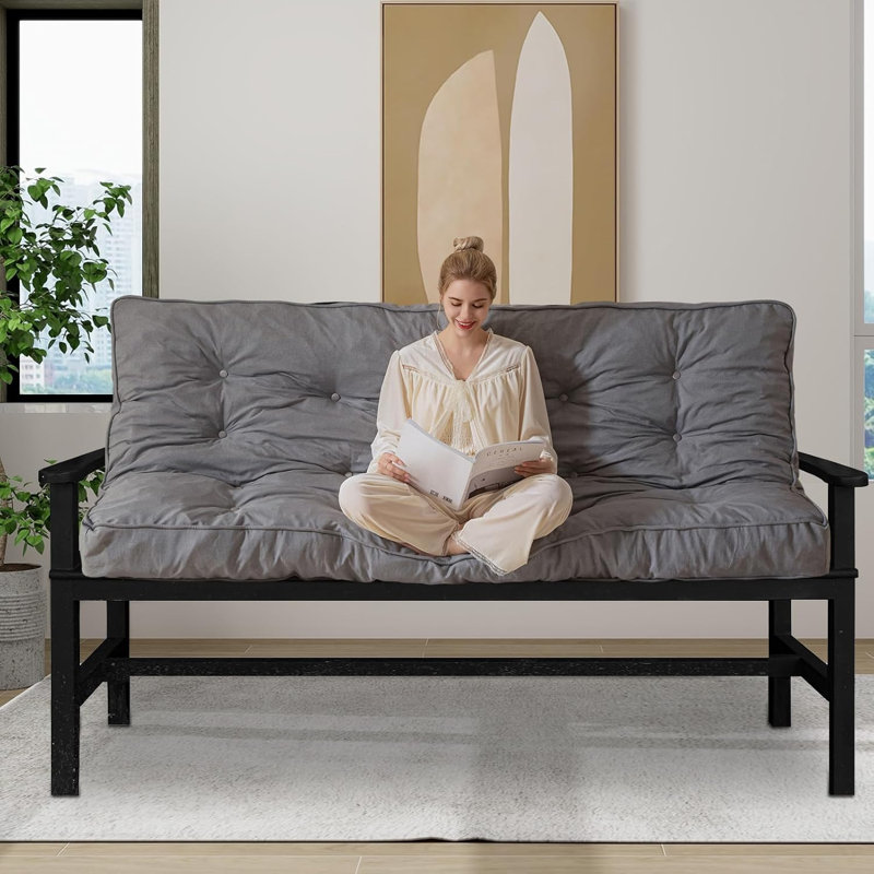 Inches Futon Mattress, Thick Futons Sofa Couch Bed, Floor Mattress for Adults, Gray