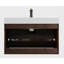 Meuble-lavabo de salle de bain en noyer 36 po - Lavabo, rangement maximum, lisse, poignée, noyer flottant moderne, grand silencieux,
