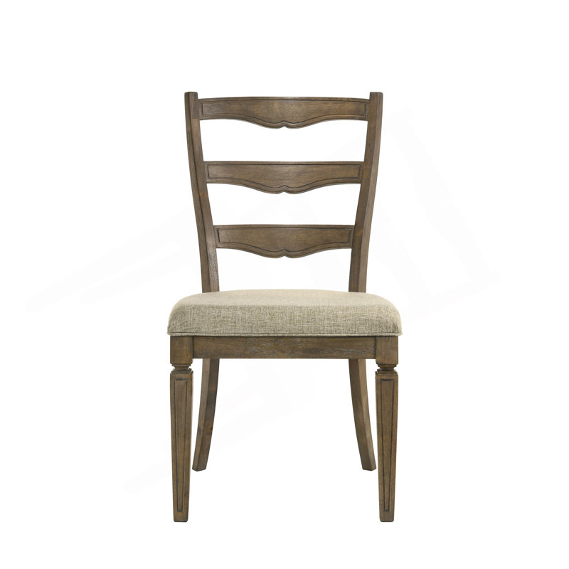 Ensemble de chaises d'appoint Parfield en tissu brun clair et finition chêne vieilli (ensemble de 2)