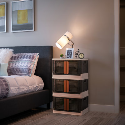 Foldable Plastic Home Storage Bins with Wheel