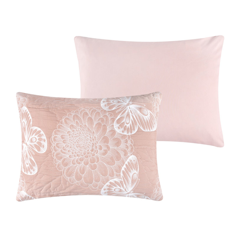 Greenland Home Fasions Mariposa Pink Standard Sham, 20x26, Standard