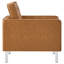Fauteuil capitonné en cuir végétalien Loft-2015855925