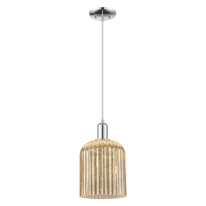 Downtown Urban - voile de mariée - mini-luminaire suspendu à cordon 1 lumière 12 po - finition nickel poli - abat-jour transparent