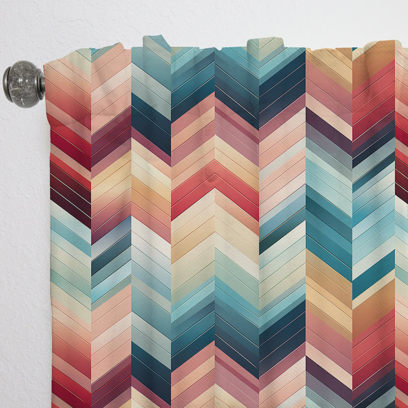 Global Chevron Mosaic - Rideau à chevrons - Rideau à chevrons obscurcissant - 1 panneau, L 52 po x L 95 po