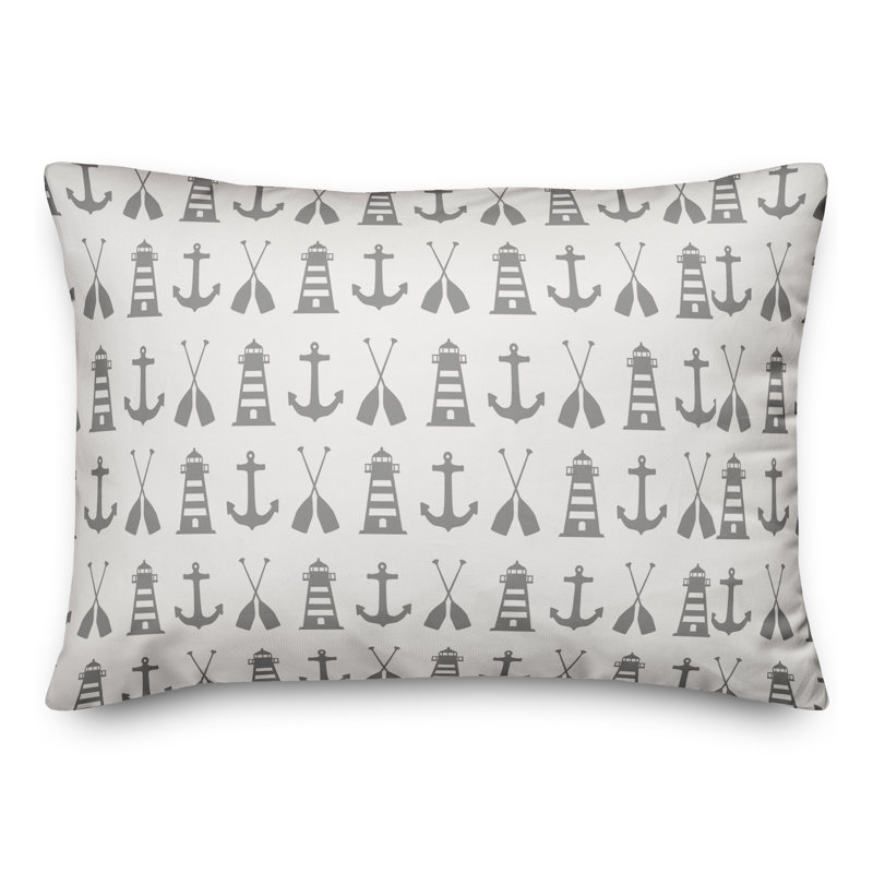  Housse et insert de coussin rectangulaire Nautical, Gris