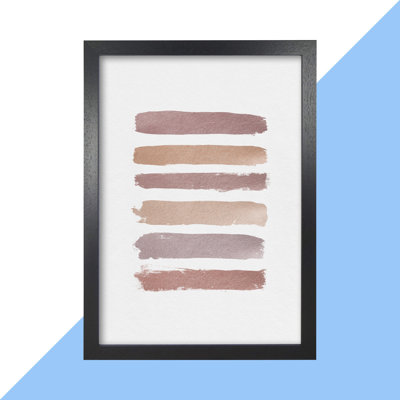 Dusty Rose Stripes 1 Piece Single Picture Frame Wall Art