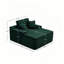 Canapé-lit inclinable 47 po en velours côtelé avec support à ressorts ensachés, siège simple rembourré vert