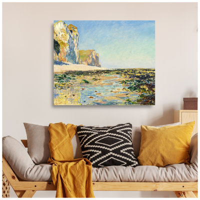 Seashore and Cliffs of Pourville in the Morning by Claude Monet The World Classic Art Reproductions, Giclee Canvas Prints Wall Art for Home Decor,1.5 inches