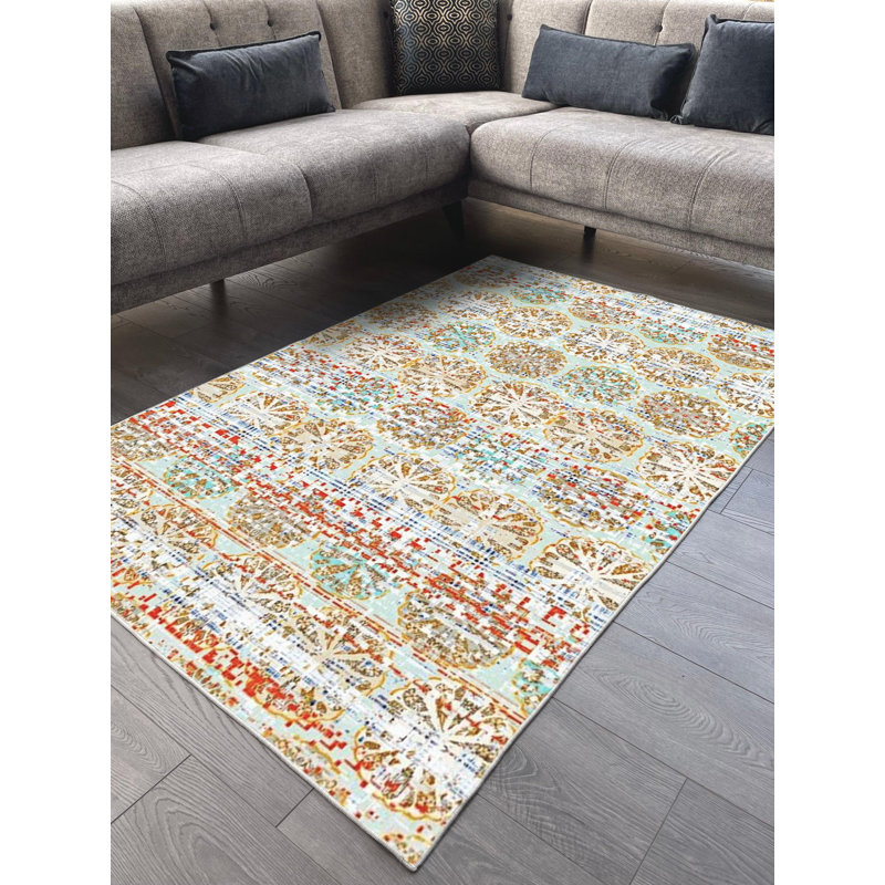 Tapis en coton Kya, Carré 2 pi 7 po
