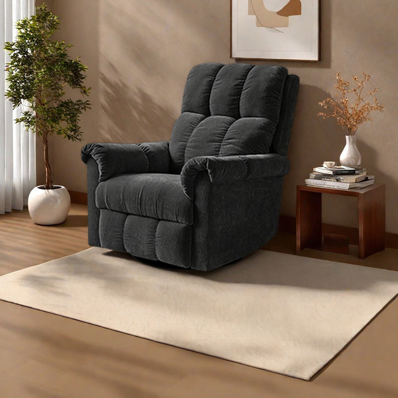 Ergonomic Recliner Adjustable Sit Lie Rotate, Black