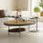 Minimal saddle leather high art tea table