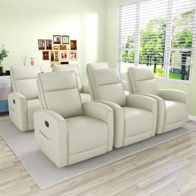 Modern and Breathable Vegan Leather Manual Rocking and Swivel Home Theatre Individual Seat