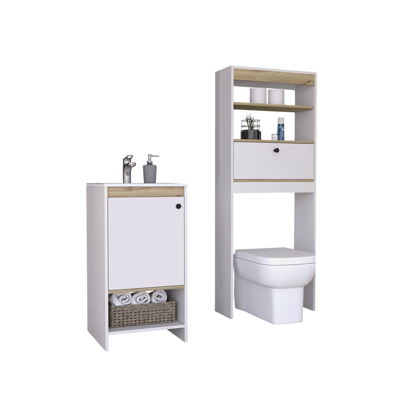 Generra Freestanding Bathroom Storage Furniture Set