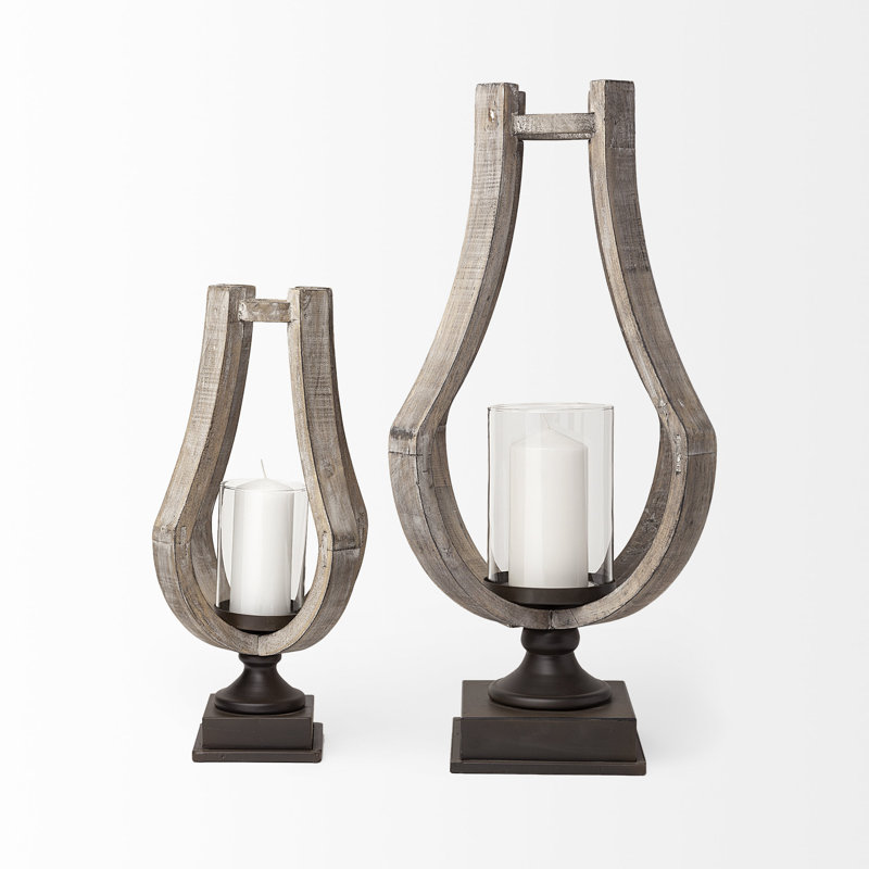 Hurricane Candle Holder, 25'' H x 11'' W x 11'' D