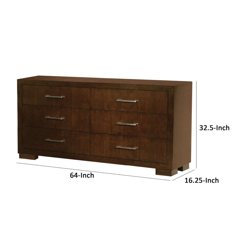 Commode double 6 tiroirs Semirah, Brun foncé