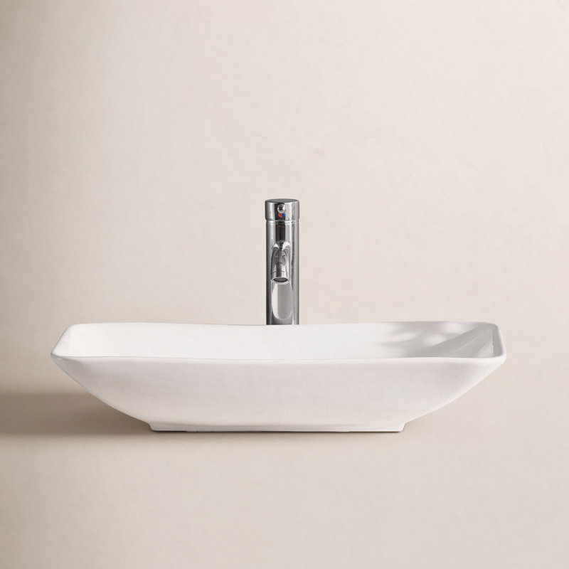 Modern Ceramic Rectangular Vessel Bathroom Sink