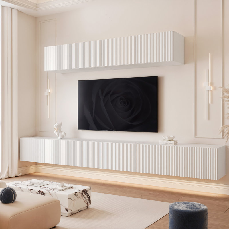 Unfinished TV Stand for TVs up to 88", White Matt