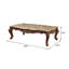 Table basse, plateau en marbre et noyer