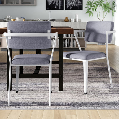 Elfrida Upholstered Side Chair in Gray and White (Set of 2)