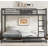 Metal Bunk Bed with Trundle, Black-114313893