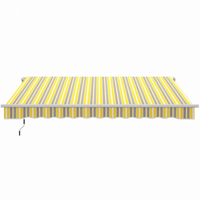 Patio Retractable Awning, Manual Exterior Sun Shade Deck Window Cover,Sunshade Conapy