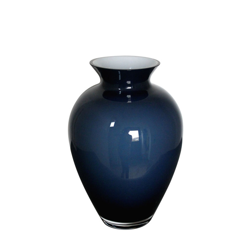 Kaly Glass Table Vase, 15" H x 11" W x 11" D, Gray