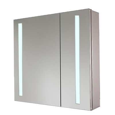 Armoire à pharmacie à 2 portes avec 2 tablettes réglables et éclairage DEL Lawhorn