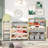 Kids Bookshelf Toy Storage Organizer With 17 Bins And 5 Bookshelves,Multi-functional Nursery Organizer Kids Furniture Set Toy Storage Cabinet Unit with HDPE Shelf and Bins-1689498430