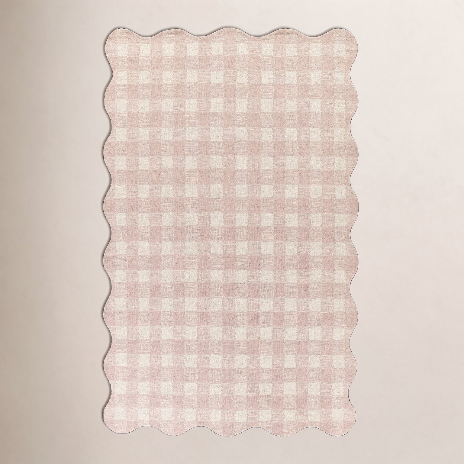 Lola Pink Hand-Tufted Plaid Wool Rug, Rectangle 8'10" x 11'10"