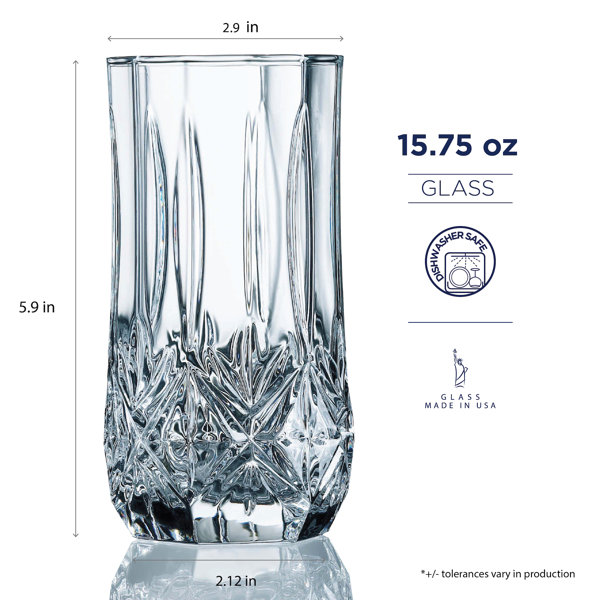 Libbey Frost 16-Piece Tumbler and Rocks Glass Set, Clear