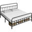 Lit plateforme classique en fer avec tête de lit et pied de lit-848028358-871769432