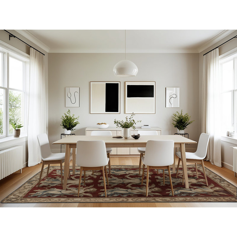 Machine Washable French Brown Area Rug, Rectangle 7' x 10'