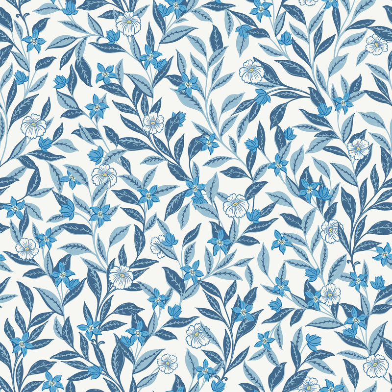 Katia 8.23m x 68.58cm Matte Wallpaper Roll, Blue