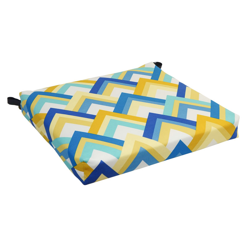 Coussin de siège d’extérieur de chaise, Vert / Jaune