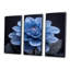 Monochrome Black And Blue Dahlia Bloom - Dahlia Wall Art Set-107163777-107163785