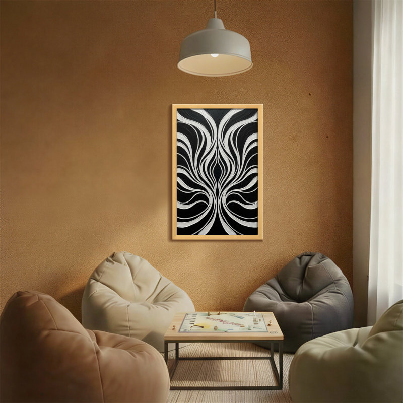 Abstract Black And White Abstract Wave Pattern