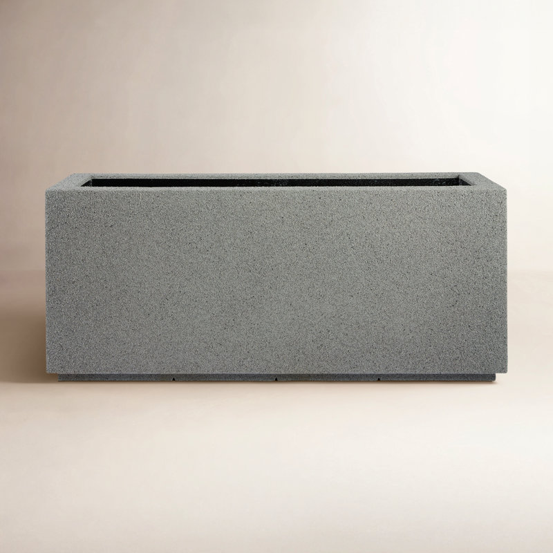 Milan Tall Polymer Box, Gray Granite, 19"H x 46"W x 17"D