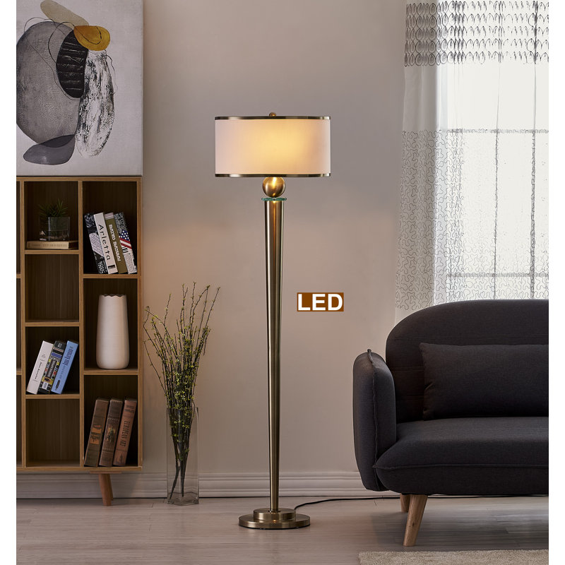 Lampe sur pied traditionnelle 63 po Venetian, Laiton satiné antique