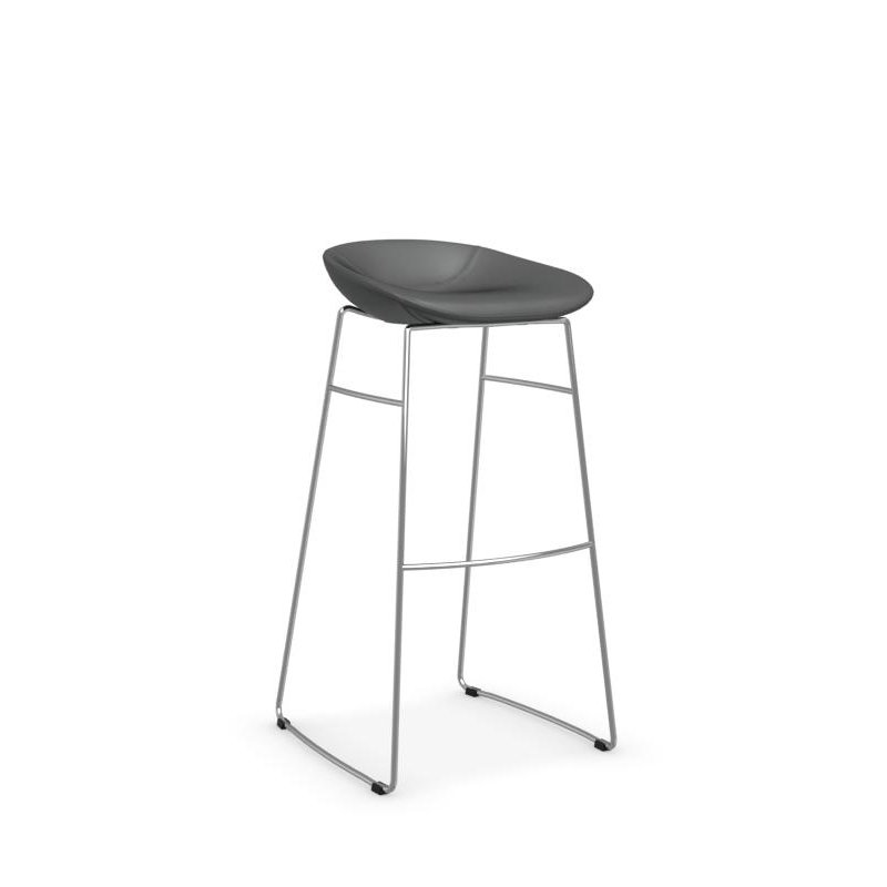 Palm Upholstered Backless Stool with Metal Frame, Skuba Optic White, Counter Stool (26.5" Seat Height)